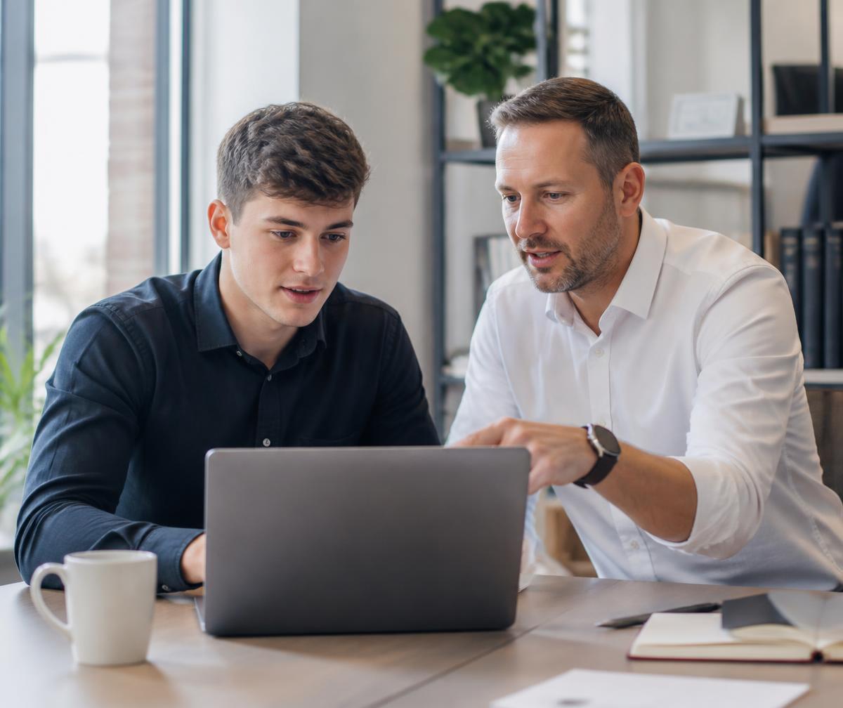 Trainee wordt begeleid door een ervaren taxateur